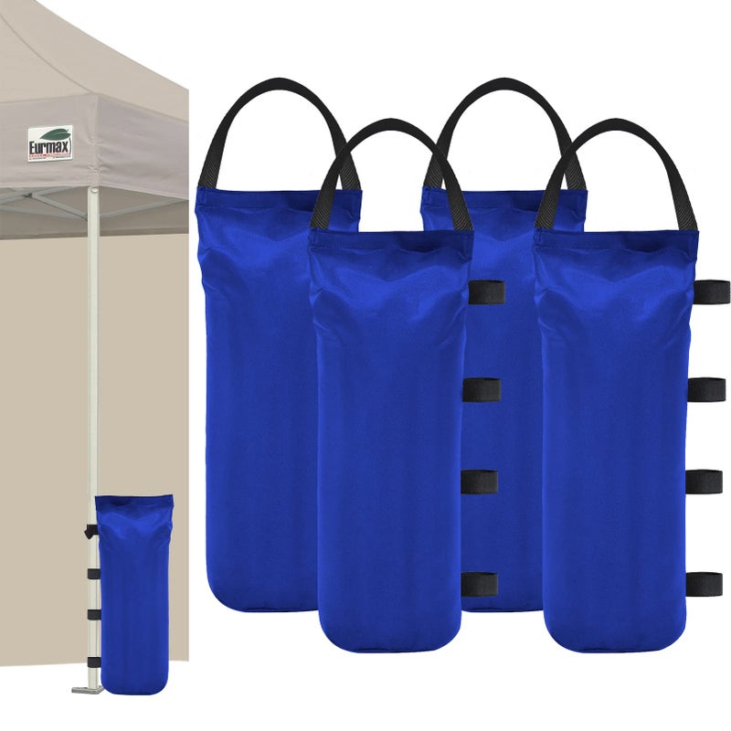 Eurmax USA Weight Capacity 112 LBS Extra Large Pop up Gazebos Weights Sand Bags for Pop up Canopy Tent Pergola Outdoor Instant Canopies,Sand Bags Without Sand, 4-Pack,Blue - Image 1
